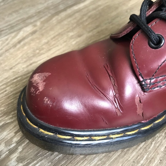 Dr. Martens Original 1460 Smooth Leather Lace Up Boots Cherry Red Size US 6 - Picture 13 of 17